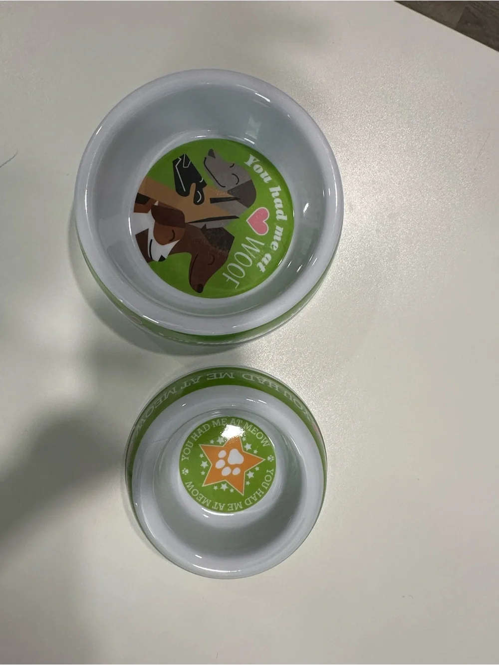 Green Pet Food & Water Bowls